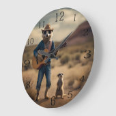 Meerkat Duet：一緒に調和で行く ラージ壁時計 (傾斜)