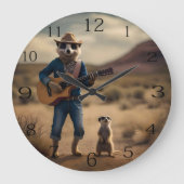 Meerkat Duet：一緒に調和で行く ラージ壁時計 (正面)