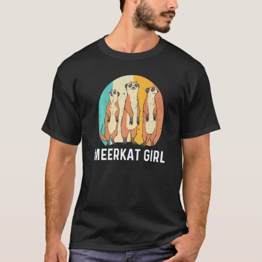 Meerkat For Girls Kids Retro Wildlife Zoo Animal Tシャツ (正面)