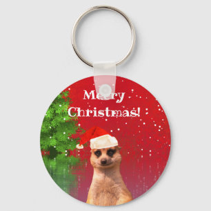 Meerkat MeeryのクリスマスおもしろいなKeychain キーホルダー