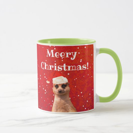Meerkat Meeryのクリスマスのおもしろいなクリスマスのマグ マグカップ (右)