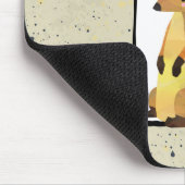 Meerkat on Beige Background with Monogram マウスパッド (コーナー)