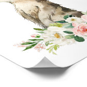 Meerkat, Safari, Pink Flowers, Girl Nursery ポスター (角)