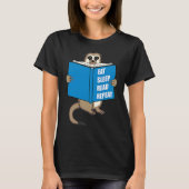 Meerkat with Book Books Reading Hobby Tシャツ (正面)