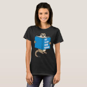 Meerkat with Book Books Reading Hobby Tシャツ (正面フル)