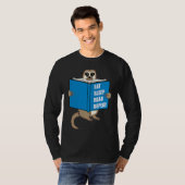 Meerkat with Book Books Reading Hobby Tシャツ (正面フル)