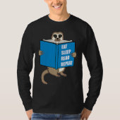 Meerkat with Book Books Reading Hobby Tシャツ (正面)