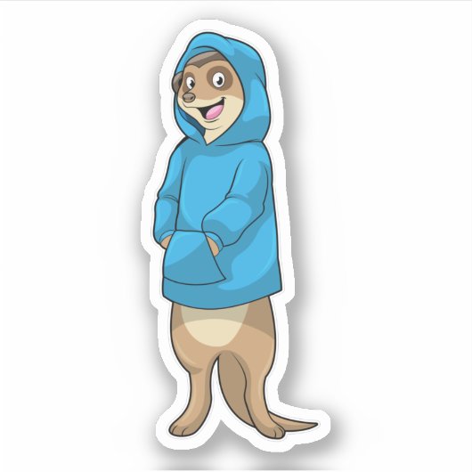 Meerkat with Hoodie シール (正面)