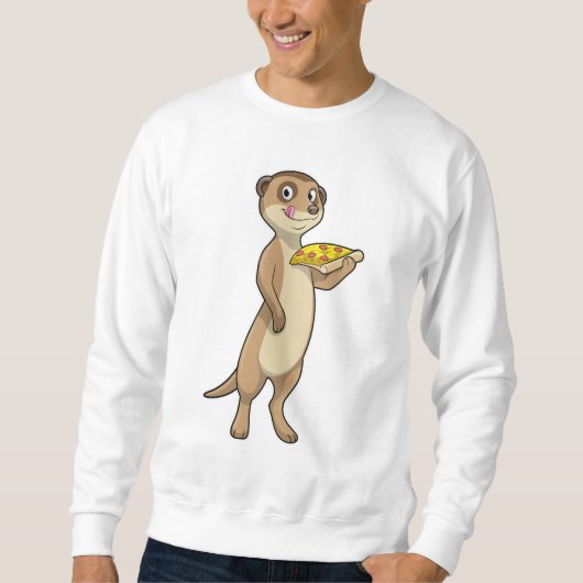 Meerkat with Pizza スウェットシャツ (正面)