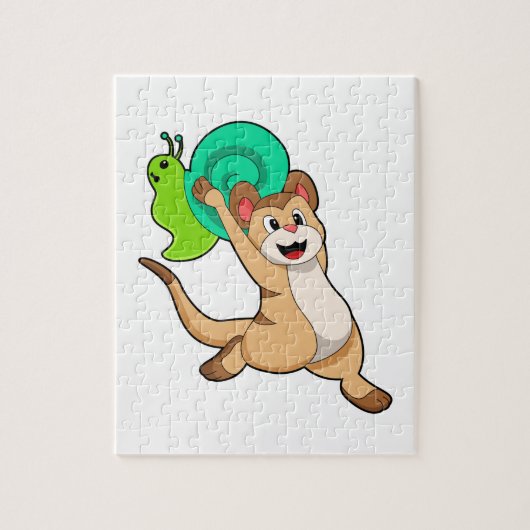 Meerkat with Snail.PNG ジグソーパズル (縦)