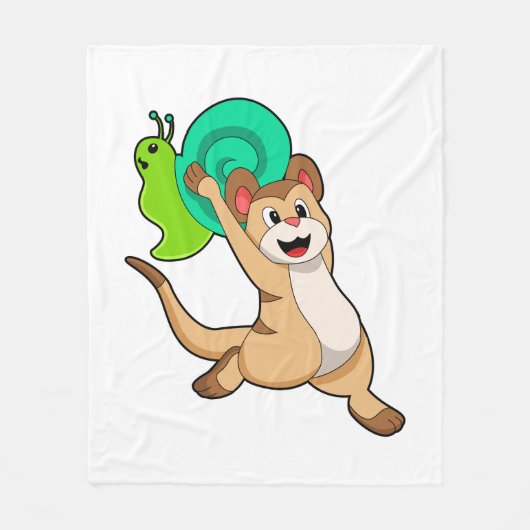 Meerkat with Snail.PNG フリースブランケット (正面)
