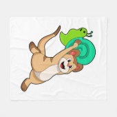 Meerkat with Snail.PNG フリースブランケット (正面(横))