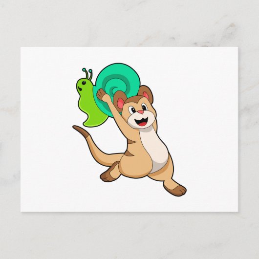 Meerkat with Snail.PNG ポストカード (正面)