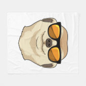 Meerkat with Sunglasses フリースブランケット (正面(横))