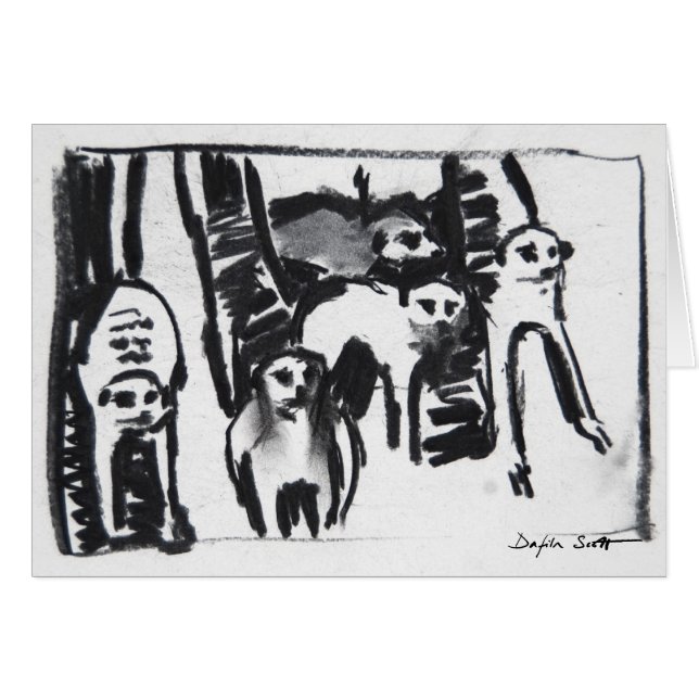 Meerkatsの戦争踊り-芸術カード (正面横)