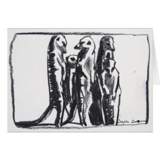 meerkats -カード--を日に晒します