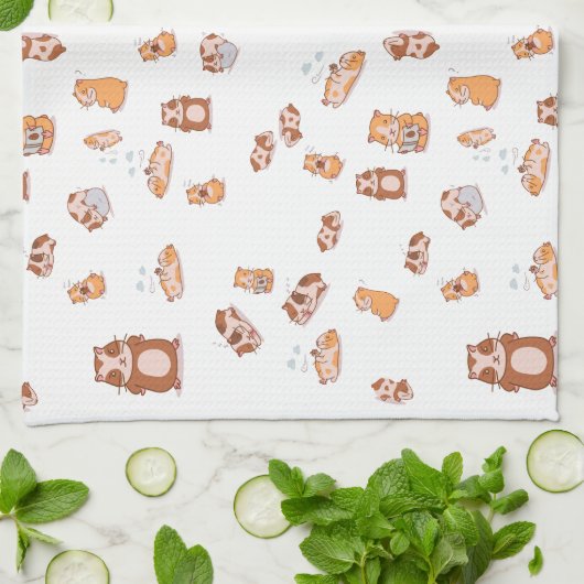 Meerschweinchen Armee niedliches Pattern キッチンタオル (折り畳み)