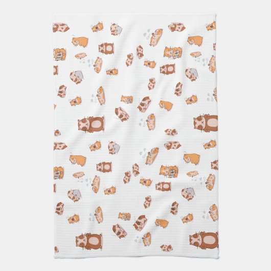 Meerschweinchen Armee niedliches Pattern キッチンタオル (縦)