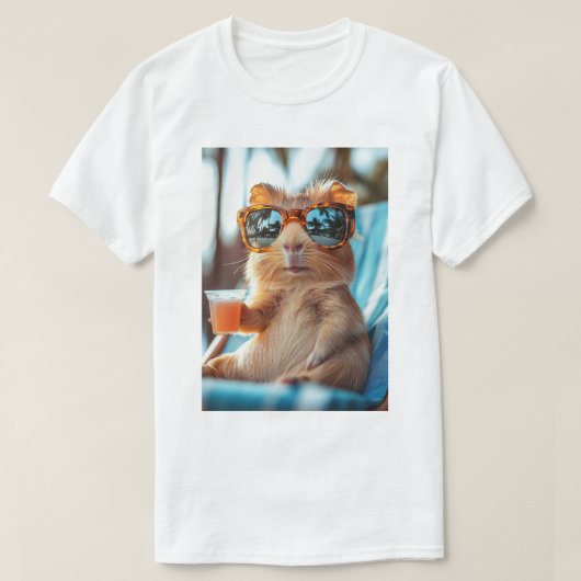 Meerschweinchen - Sommer, Sonne, Cocktails! Tシャツ (デザイン正面)