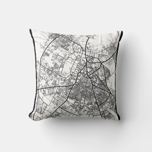 Meerut Uttar Pradesh City Map クッション (正面)