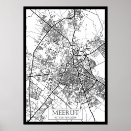 Meerut Uttar Pradesh City Map ポスター
