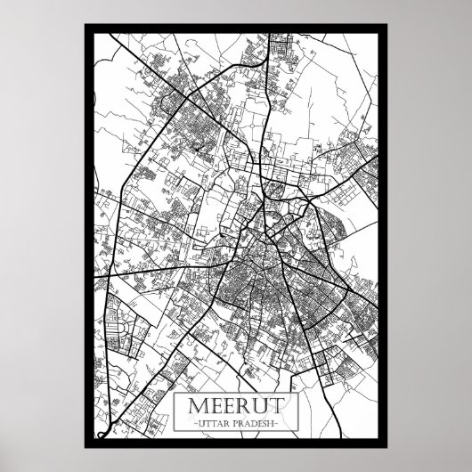 Meerut Uttar Pradesh City Map ポスター (正面)