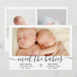 Meetベビースクリプトハート3 photoベビーツインズ誕生 案内状