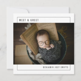 Meet and Greetベビーモダン写真誕生 案内状