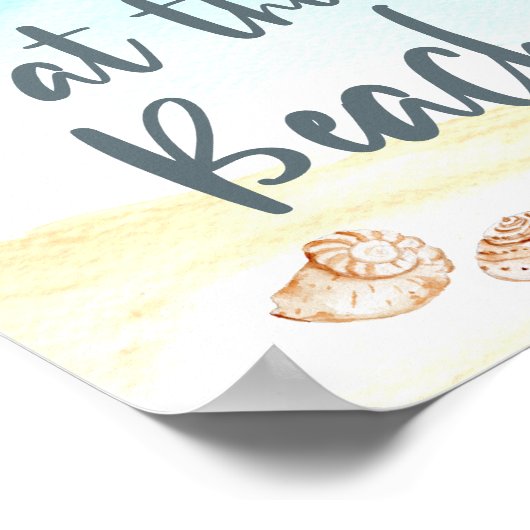Meet me at the Beach Coastal Seashells Art ポスター (角)