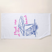 Meet Me at the Beach Summer Vibes Beach ビーチタオル (正面)