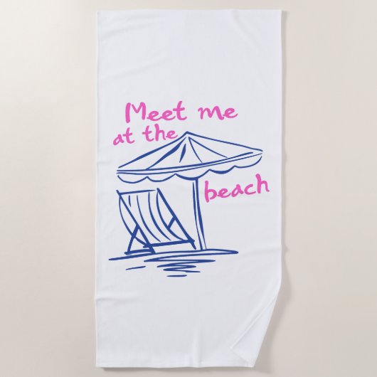 Meet Me at the Beach Summer Vibes Beach ビーチタオル (正面)