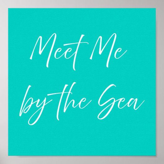 Meet Me by the Sea Pink Poster | Preppy Coastal ポスター (正面)
