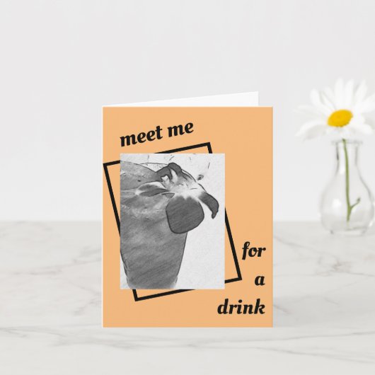 Meet Me for a Drink Greeting Card カード (小さな植物)