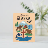 Meet Me In Alaska Icons Retro ポストカード (スタンド正面)