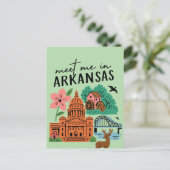 Meet Me In Arkansas Southern USA Retro Landmarks ポストカード (スタンド正面)