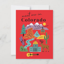 Meet Me In Colorado Hiking Nature Retro ポストカード