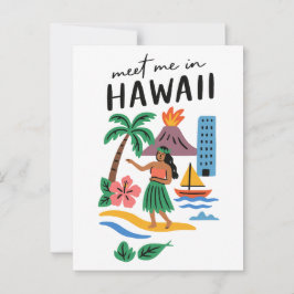 Meet Me In Hawaii Tropical Hula Dancer Beach ポストカード