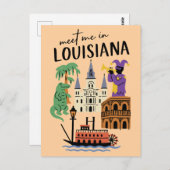 Meet Me In Louisiana New Orleans Jazz Bayou ポストカード (正面/裏面)