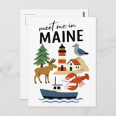 Meet Me In Maine Coastal New England Wildlife ポストカード (正面/裏面)