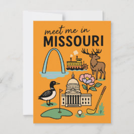 Meet Me In Missouri St. Louis Kansas City Retro ポストカード