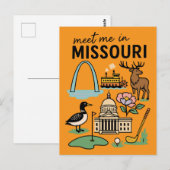 Meet Me In Missouri St. Louis Kansas City Retro ポストカード (正面/裏面)