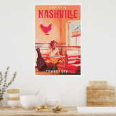 Meet Me In Nashville Vintage Travel Poster ポスター (キッチン)
