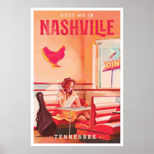 Meet Me In Nashville Vintage Travel Poster ポスター (正面)