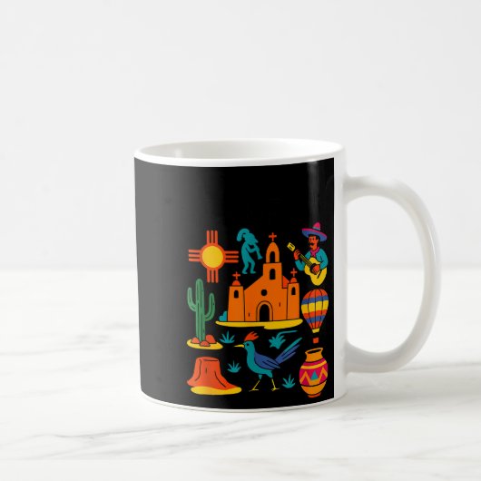 Meet Me In New Mexico - Cute Us State Travel Retro コーヒーマグカップ (右)
