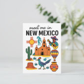 Meet Me In New Mexico Southwest Zia Hot Air ポストカード (スタンド正面)