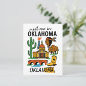 Meet Me In Oklahoma Native American Cowboy Oil ポストカード (スタンド正面)