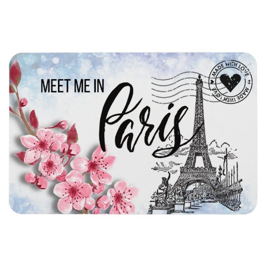 Meet Me in Paris 4"x6"マグネット マグネット (横)