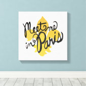 Meet Me in Paris Black and金ゴールド キャンバスプリント (インサイチュ (ウッドフロア))
