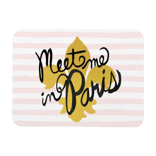 Meet Me in Paris Black and金ゴールド マグネット (横)