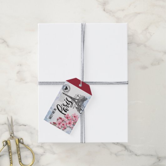 Meet Me in Paris Giftラベル ギフトタグ (より糸付き)